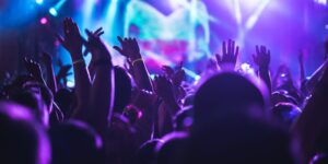 Crowd applauding on a concert