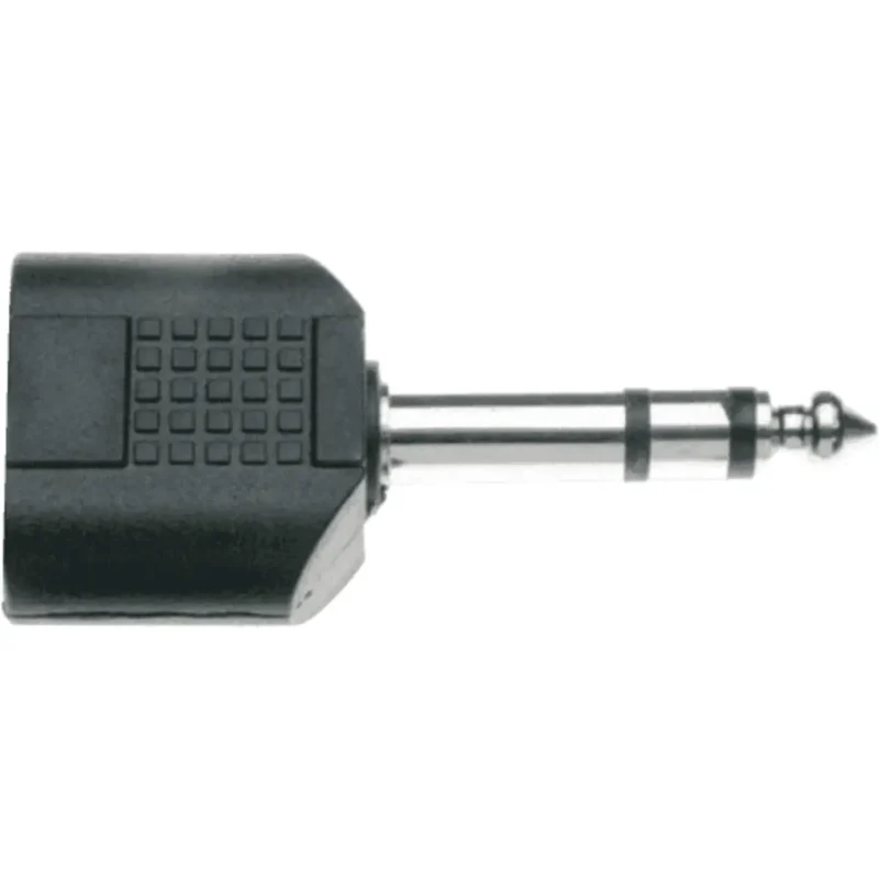 1-4-trs-jack-to-2-x-1-4-female-trs-jacks-adapter-set-of-2-yellow-cables-ecoad07st-b Clavija Adaptadora de JACK macho a JACK hembra MONO de 6.35 mm Imagen 1