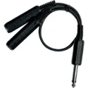 Clavija Adaptadora de 2 entradas de  1/4" hembra a  1/4" MONO macho