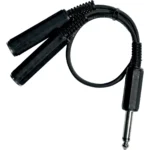 Clavija Adaptadora de 2 entradas de 1/4" hembra a 1/4" MONO macho