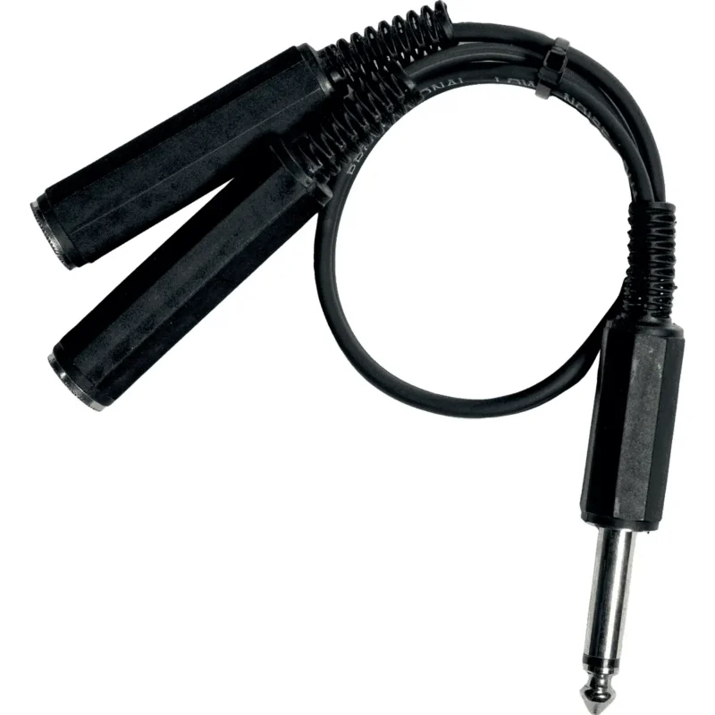 2-x-14-female-jack-to-14-jack-cable-005-m-yellow-cables-ecob2f-b-2 Clavija Adaptadora de 2 entradas de 1/4" hembra a 1/4" MONO macho Imagen 1