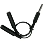 Clavija Adaptadora de 2 entradas de  1/4" MONO hembra a  1/4" STEREO macho