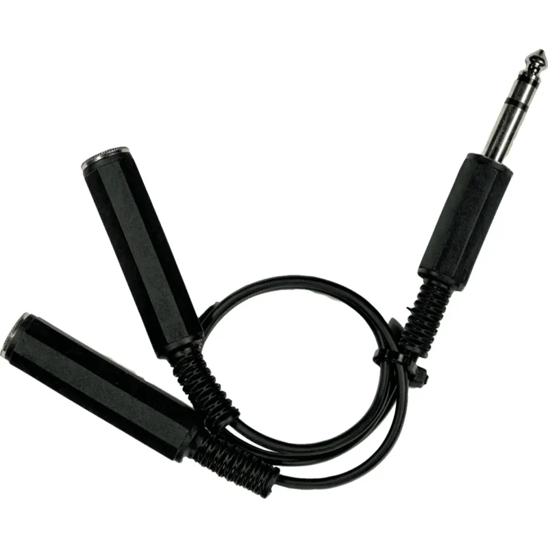2-x-14-female-jack-to-14-trs-jack-cable-005-m-yellow-cables-ecob2fst-b-2 Clavija Adaptadora de 2 entradas de 1/4" MONO hembra a 1/4" STEREO macho Imagen 1