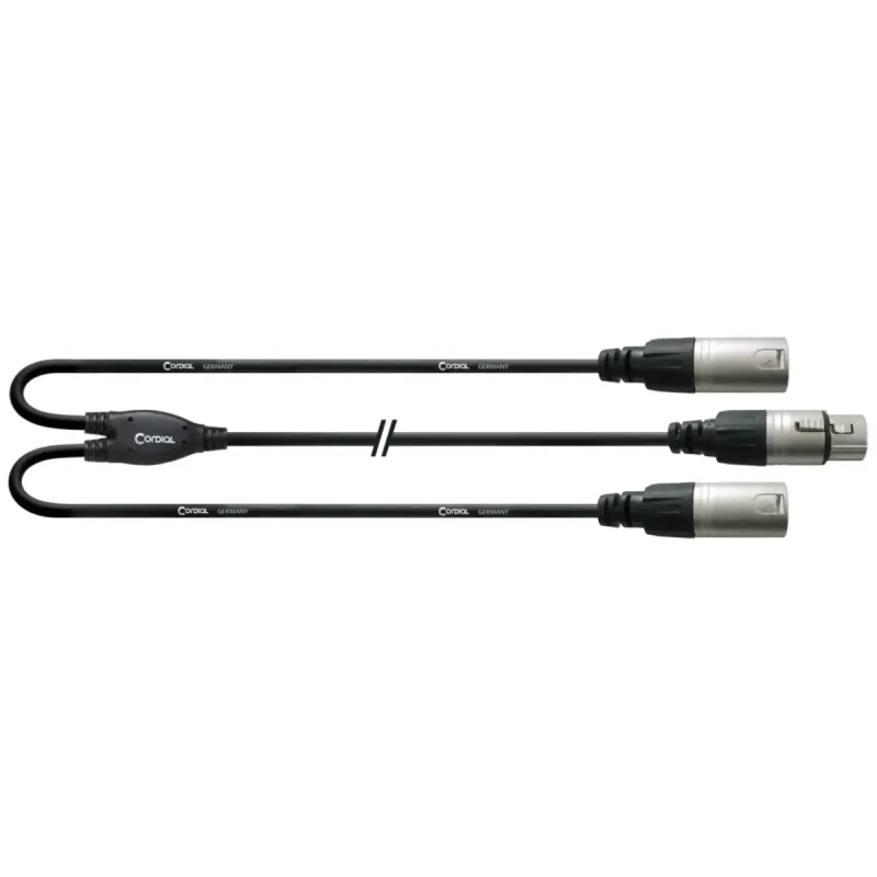 adaptador-doble-xlr-macho-xlr-hembra-cordial-eclcfy03fmm Cordial Cable Y Xlr Hembra/2 Xlr Macho 30 Cm Imagen 1