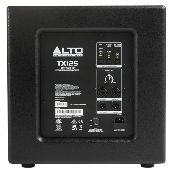 Alto Professional TX12S – Subwoofer autoamplificado DSP de 12 pulgadas y 900W - Imagen 3