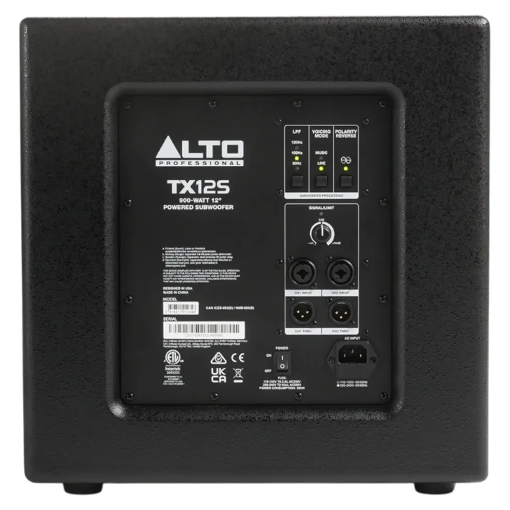 Alto Professional TX12S – Subwoofer autoamplificado DSP de 12 pulgadas y 900W - Imagen 3