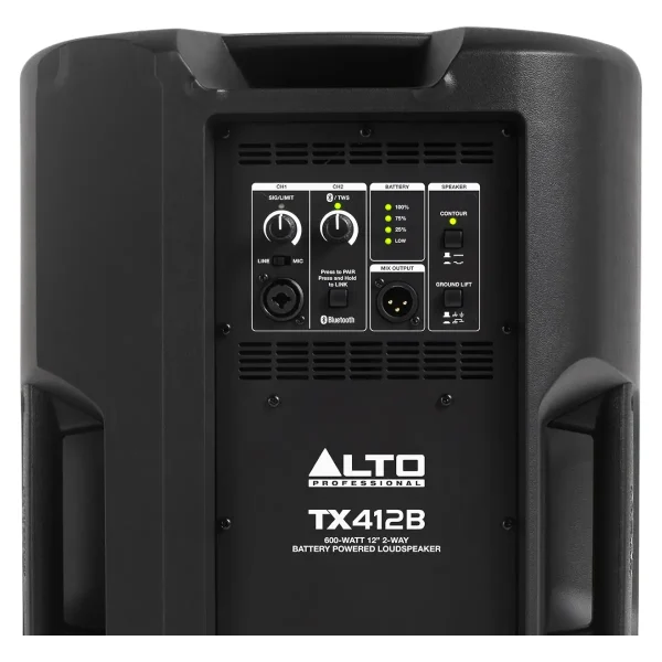 Alto Professional TX412B – Altavoz autoamplificado de 12 pulgadas y 600W con batería y Bluetooth - Imagen 2