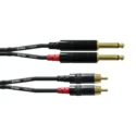 Cordial Cable 2 Jack mono a 2 Rca 6 metros metalico