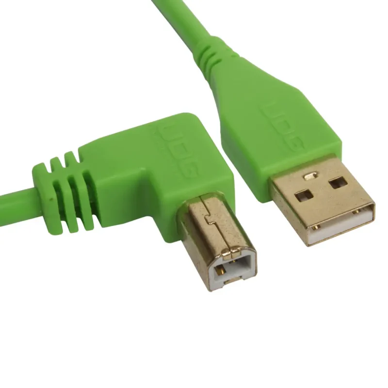 cable-usb-udg-u95004gr-ultimate-audio-cable-usb-2.0-a-b-green-angled-1m2m-3m-3 UDG U95004Gr USB 2.0 A-B Verde Acodado 1M - Imagen 1