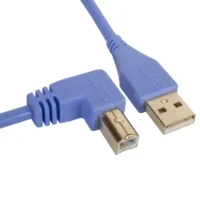 UDG U95004Lb Usb 2.0 A-B Azul Acodado 1M