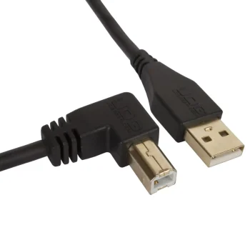 UDG U95004Bl Usb 2.0 A-B Negro Acodado 1M