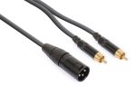 CABLE XLR MACHO - 2X RCA MACHO - 3 metros
