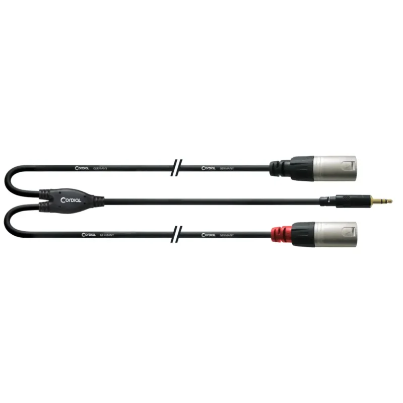 cable-y-3.5mm-estereo-doble-xlr-macho-cordial-eclcfy1-5wmm-long Cordial Cable Y Minijack Estéreo Largo /2 Xlr Macho 1,5 M Imagen 1