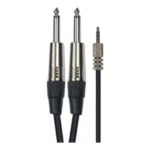 Cable de 3 metros de longitud. Mini JACK STEREO macho a 2 JACKs MONO macho