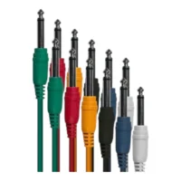 Juego de 6 cables patch de colores. 90 cm de largo. JACK MONO macho a JACK MONO macho