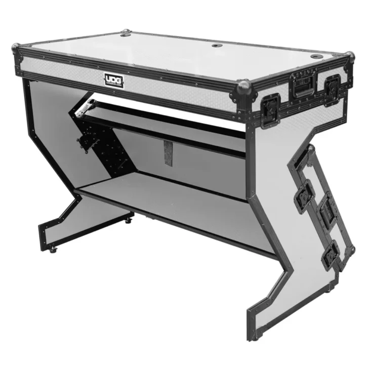 UDG U91072Wh -Flight Case Portable Z-Style Dj Table Blanco Plus (Wheels) - Imagen 1