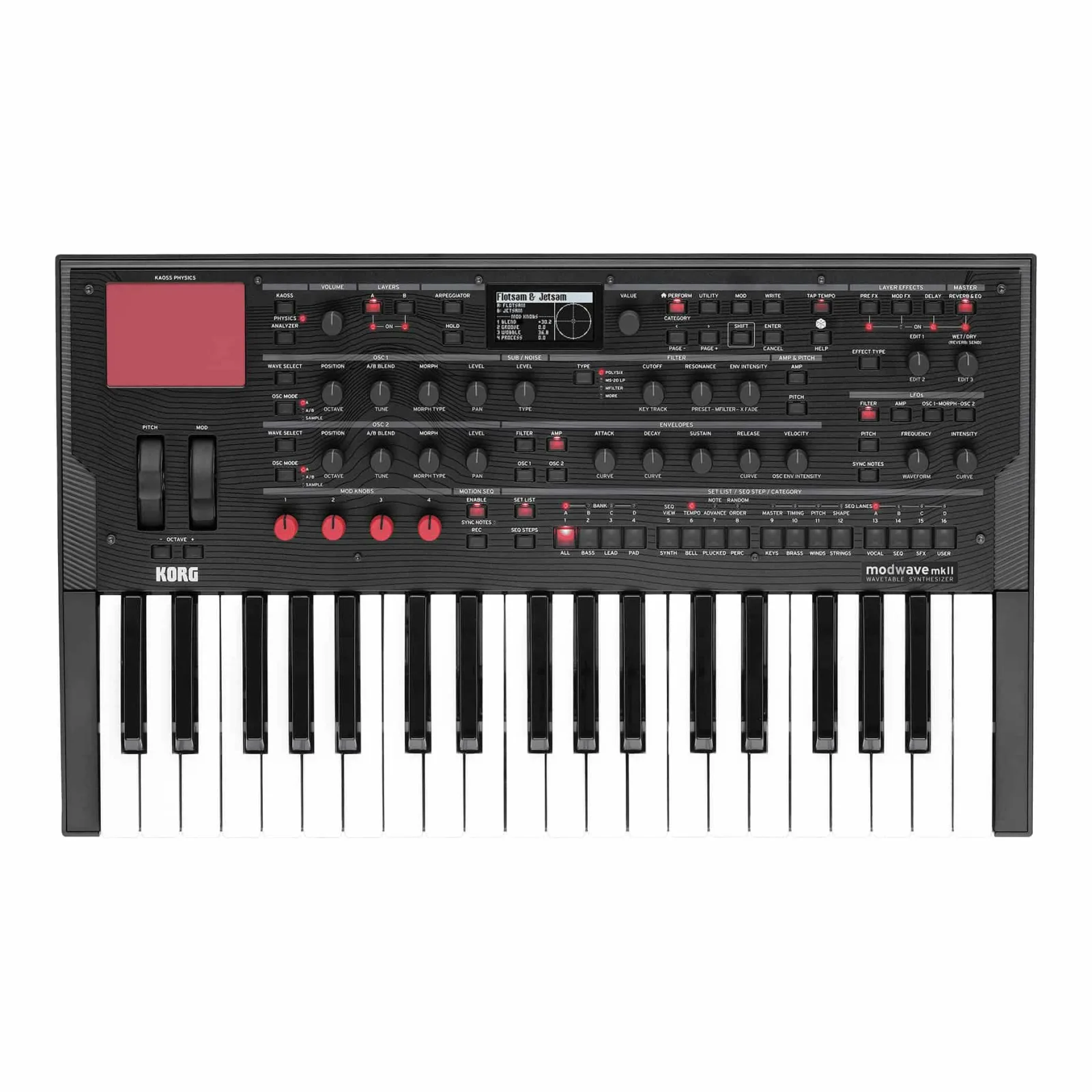 korg-modwave-mkii-arriba Korg modwave MKII Sintetizador wavetable — vista superior