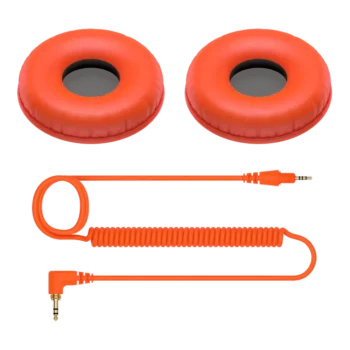 Pioneer DJ HDJ CUE1 Repuesto cable y almohadillas (Naranja)