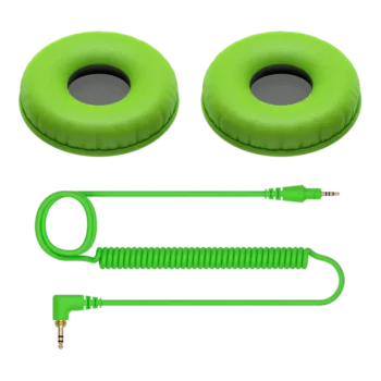Pioneer DJ HDJ CUE1 Repuesto cable y almohadillas (Verde)
