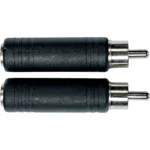Clavija Adaptadora de RCA macho a JACK hembra MONO de 6.35 mm