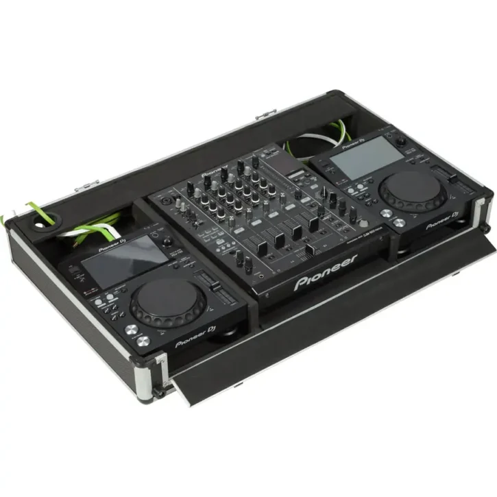 Flight Case Pioneer XDJ-700 o CDJ-350 y DJM-750MK2 Plata (Ruedas) - Imagen 4
