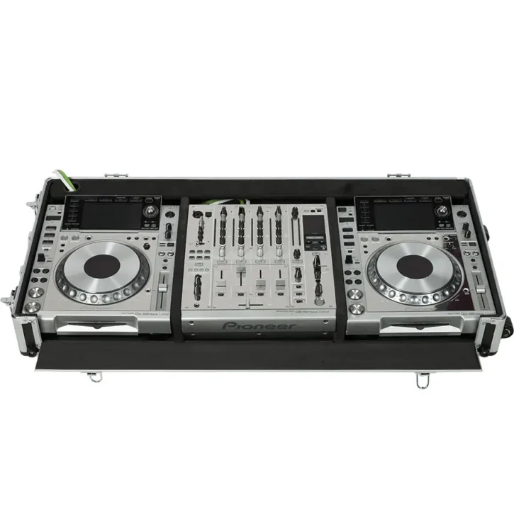 Flight Case Pioneer CDJ-850 o XDJ-1000MK2 y DJM-750MK2 Plata (Ruedas) - Imagen 1