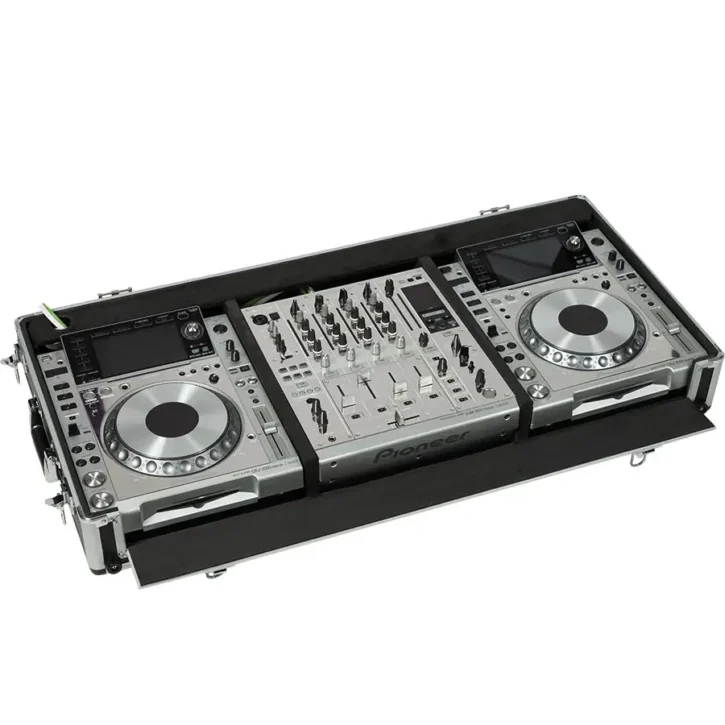 Flight Case Pioneer CDJ-850 o XDJ-1000MK2 y DJM-750MK2 Plata (Ruedas) - Imagen 4