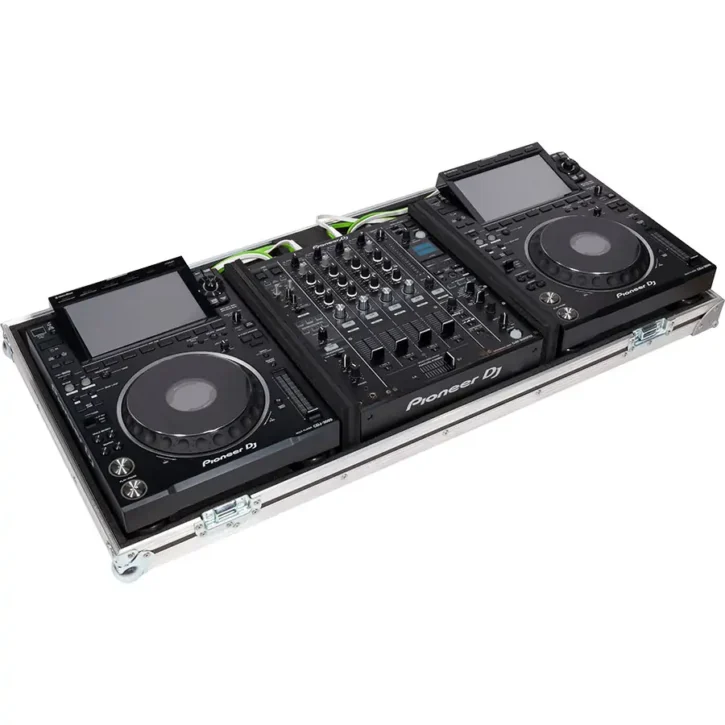 Flight Case Pioneer CDJ-3000 y DJM-900NXS2 o XONE96 Plata (Ruedas) - Imagen 3