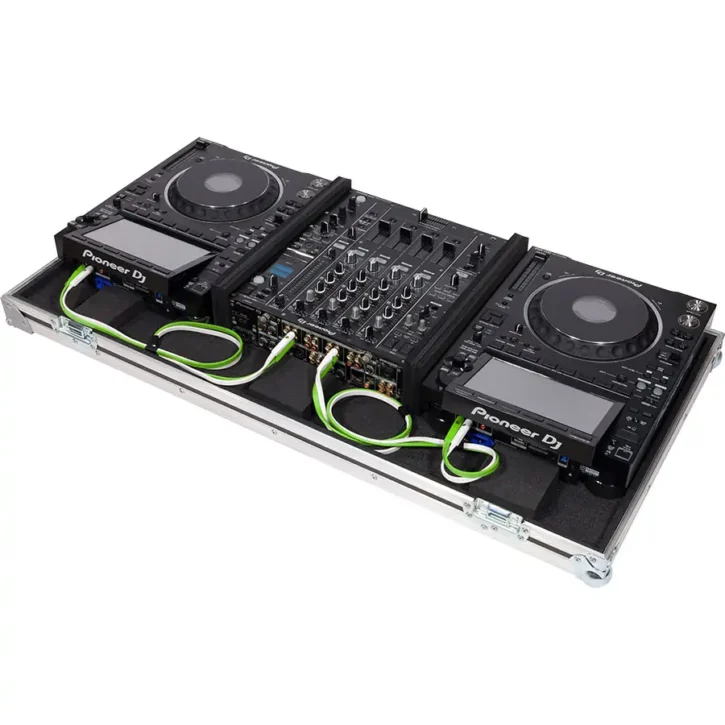 Flight Case Pioneer CDJ-3000 y DJM-900NXS2 o XONE96 Plata (Ruedas) - Imagen 4