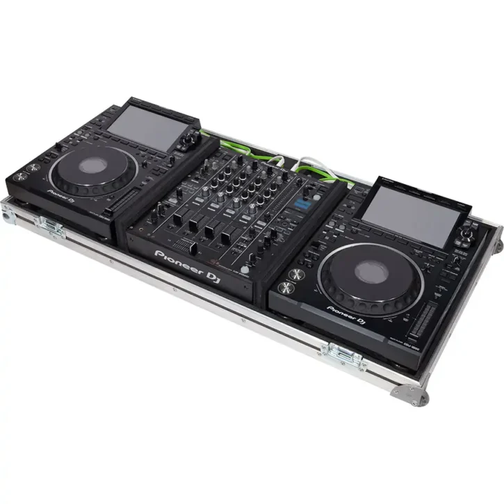 Flight Case Pioneer CDJ-3000 y DJM-900NXS2 o XONE96 Plata (Ruedas) - Imagen 5