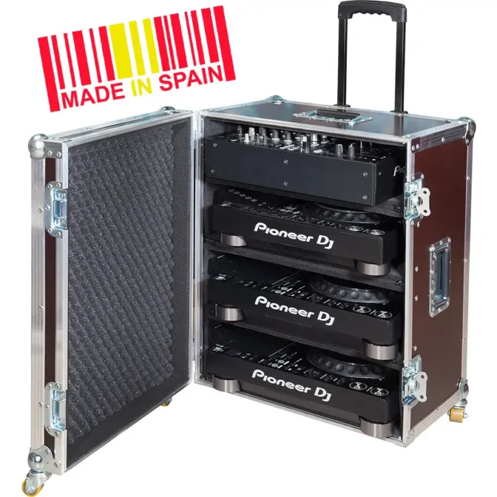 Flight case transporte Pioneer DJM900NXS2 + 3 CDJ3000/2000NXS2 ruedas - Imagen 1