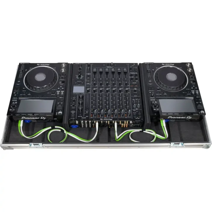Flight Case Pioneer CDJ-3000/ NXS2 y DJM-V10/ A9 Plata (Ruedas) - Imagen 4
