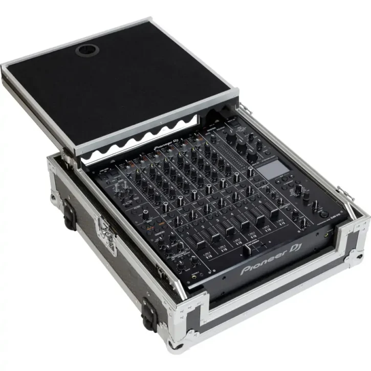 Flight Case Pioneer DJM-V10 / V10LF/ A9 Plata (Soporte Ordenador Trolley y Ruedas) - Imagen 1