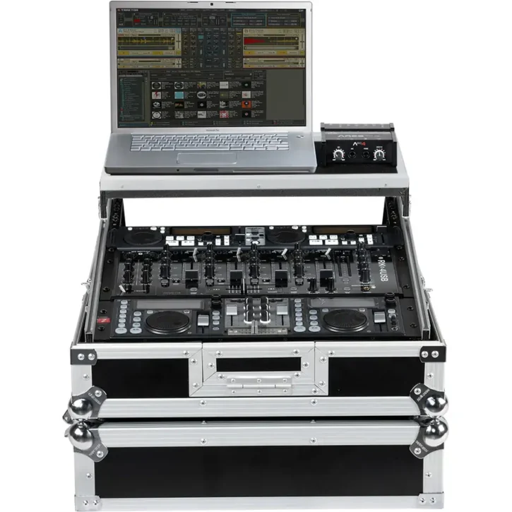 Flight Case Rack DJ 19 / 10U Plata (Soporte Ordenador) - Imagen 2