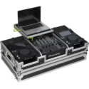 Flight Case Pioneer XDJ-700 ó CDJ-350/ DJM-750MK2 Plata ( Soporte Ordenador y Ruedas)