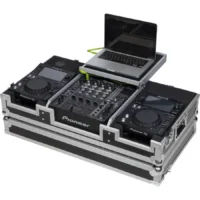 Flight Case Pioneer XDJ-700 ó CDJ-350/ DJM-750MK2 Plata ( Soporte Ordenador y Ruedas) - Imagen 4
