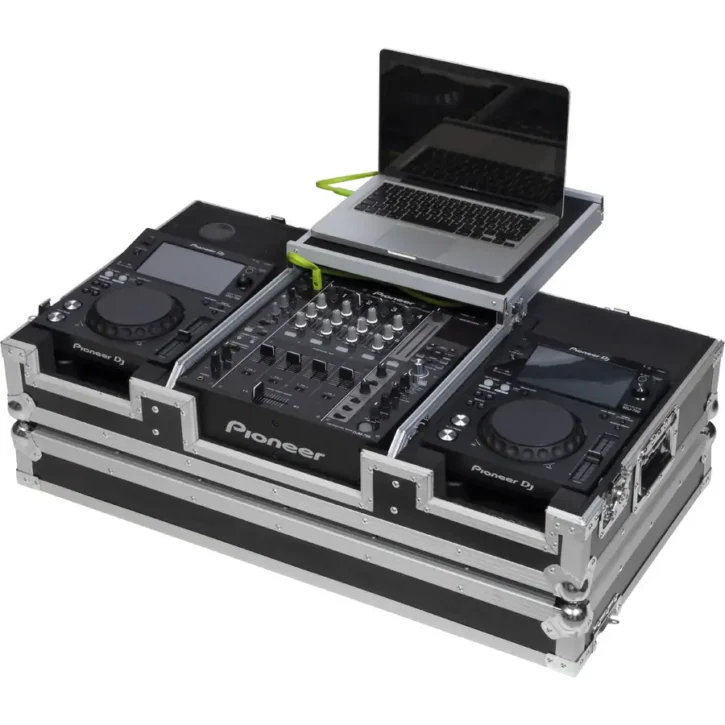 Flight Case Pioneer XDJ-700 ó CDJ-350/ DJM-750MK2 Plata ( Soporte Ordenador y Ruedas) - Imagen 4