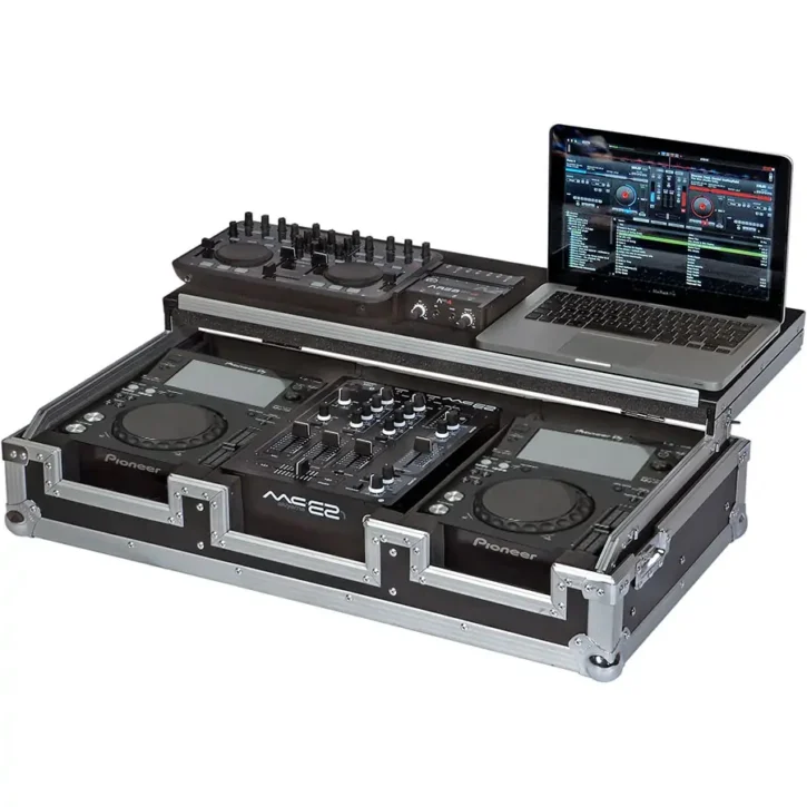 Flight Case Pioneer XDJ-700 ó CDJ-350/ DJM-450 Plata (Tri-stand) - Imagen 1