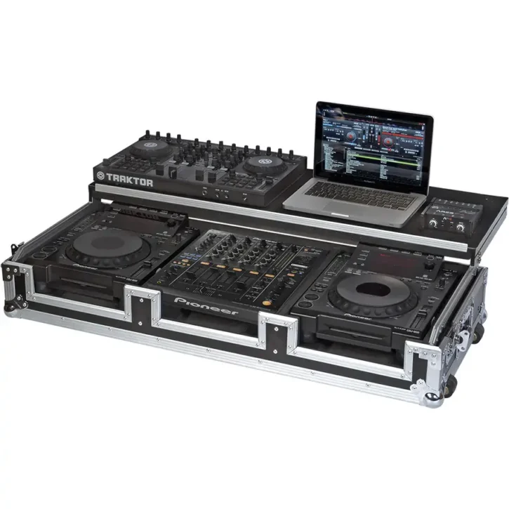 Flight Case Pioneer CDJ-2000NXS2/ DJM-900NXS2 Plata (Soporte Ordenador y Ruedas) - Imagen 1