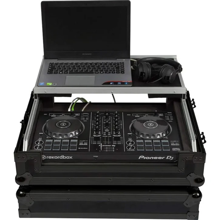 Flight Case Pioneer DDJ-FLX4/ DDJ-400 Negra (Sopt Ordenador Trolley y Ruedas) - Imagen 6