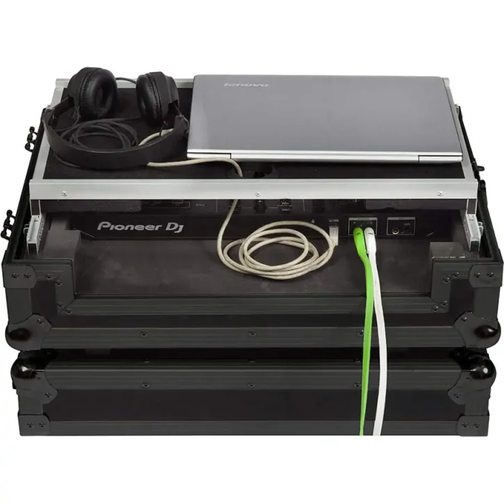 Flight Case Pioneer DDJ-FLX4/ DDJ-400 Negra (Sopt Ordenador Trolley y Ruedas) - Imagen 9