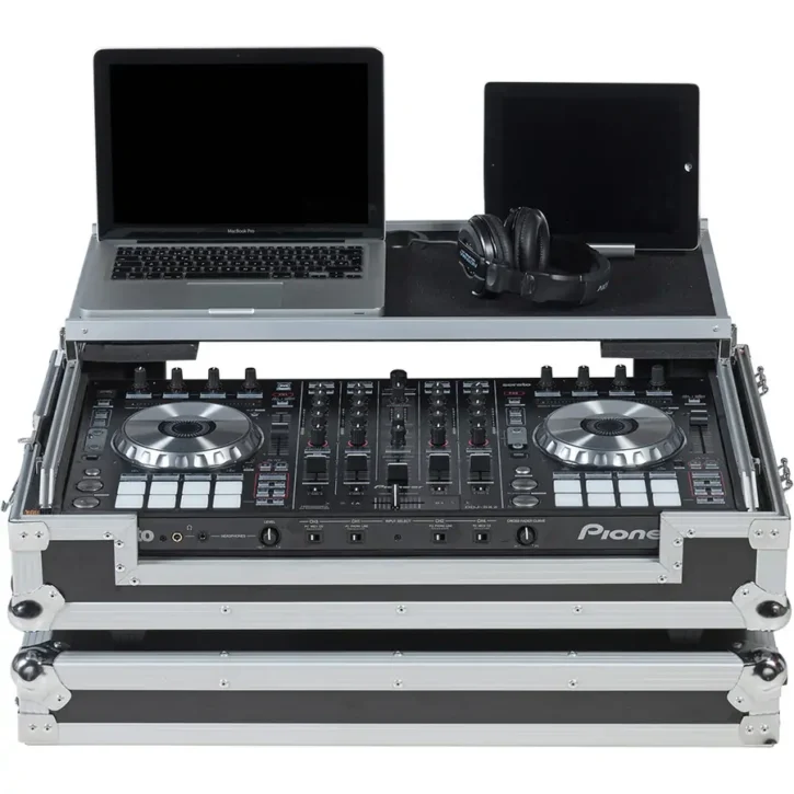 Flight Case Controlador Midi Pioneer DDJ-SX3/RX (Soporte Ordenador Trolley y Ruedas) - Imagen 2
