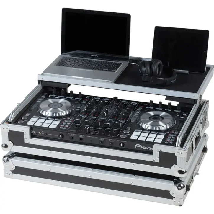 Flight Case Controlador Midi Pioneer DDJ-SX3/RX (Soporte Ordenador Trolley y Ruedas) - Imagen 3