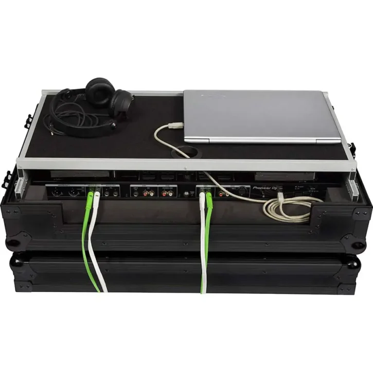 Flight Case Pioneer DDJ-800/ DDJ-SX3 Negra (Soporte Ordenador Trolley y Ruedas) - Imagen 8