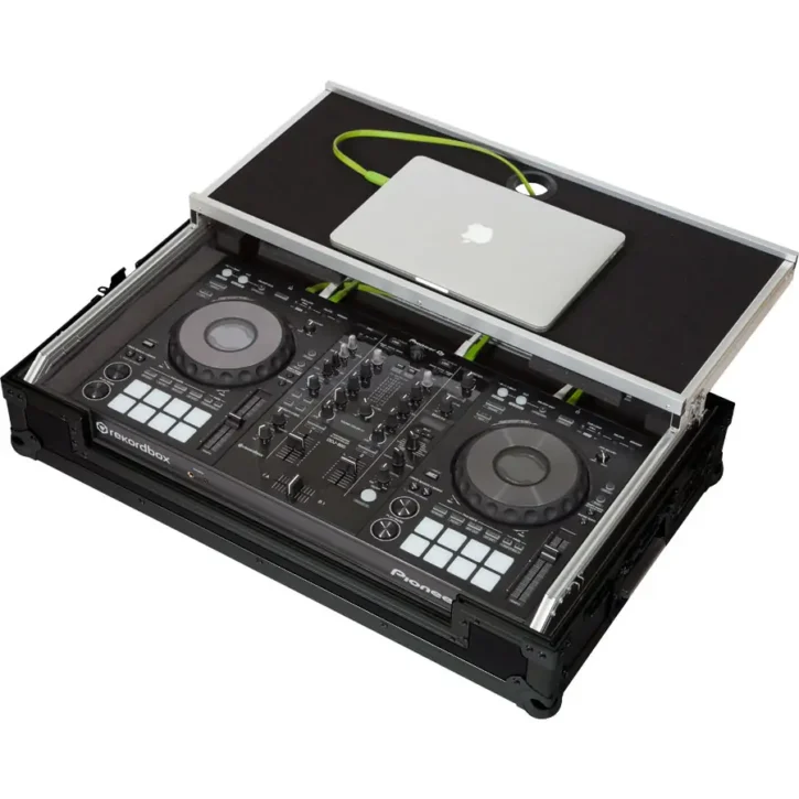 Flight Case Pioneer DDJ-800/ DDJ-SX3 Negra (Soporte Ordenador Trolley y Ruedas) - Imagen 5