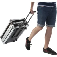 Flight Case NIKONTROL S4/S3Pioneer DDJ-SR2 Plata (Soporte Ordenador Trolley y Ruedas) - Imagen 15
