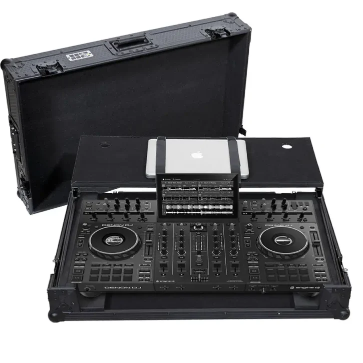 Flight case Sistema DJ Todo en uno Denondj PRIME4+ Negra (Sopt Ord y Ruedas) - Imagen 1