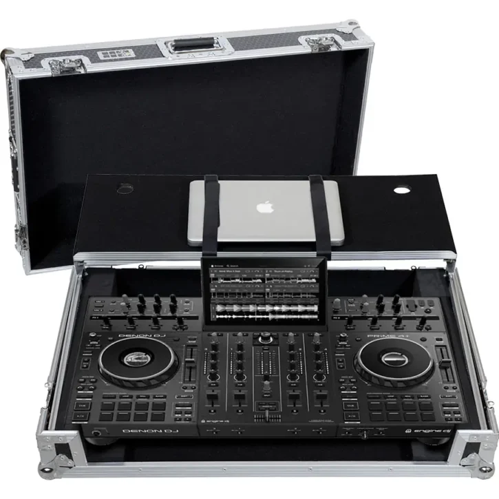 Flight case Sistema DJ Todo en uno Denondj PRIME4+ Plata (Sopt Ord y Ruedas) - Imagen 1