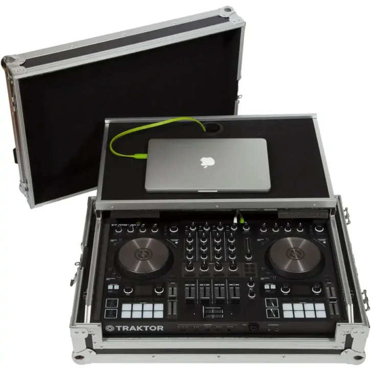 Flight Case NIKONTROL S4/S3Pioneer DDJ-SR2 Plata (Soporte Ordenador Trolley y Ruedas) - Imagen 1