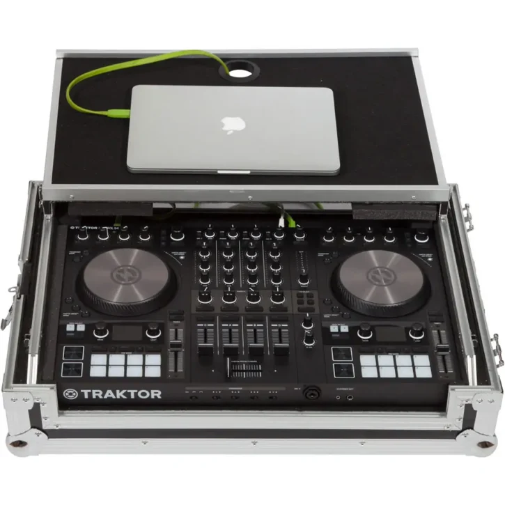 Flight Case NIKONTROL S4/S3Pioneer DDJ-SR2 Plata (Soporte Ordenador Trolley y Ruedas) - Imagen 4